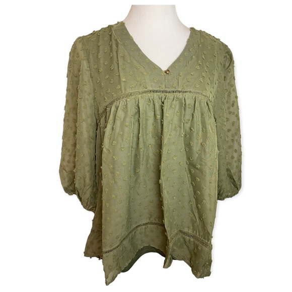 Luxury Swiss Dot Puff Sleeve Top - Picture 5 of 7